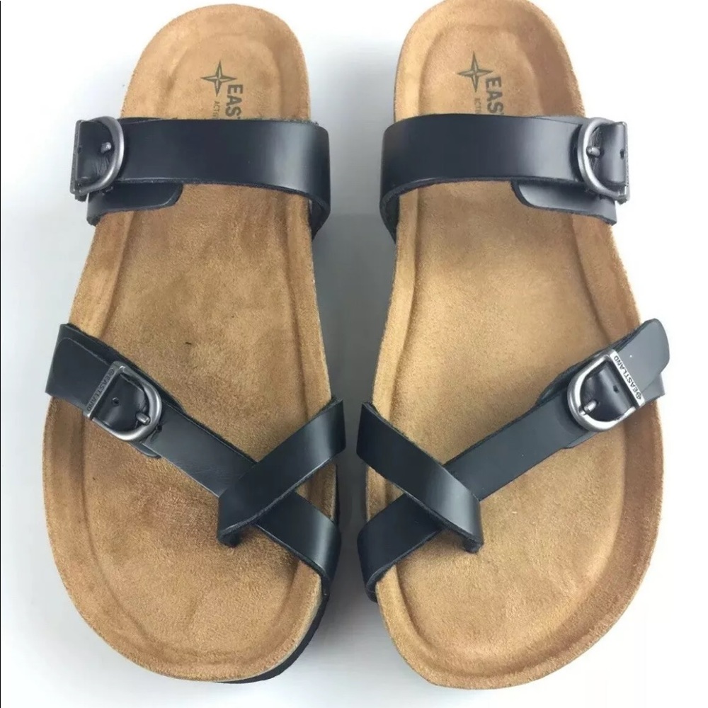 Eastland Tiogo Black Sandal Flip Flops Sz 11M New